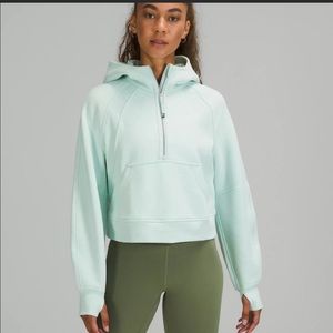 Oversized scuba half zip- delicate mint